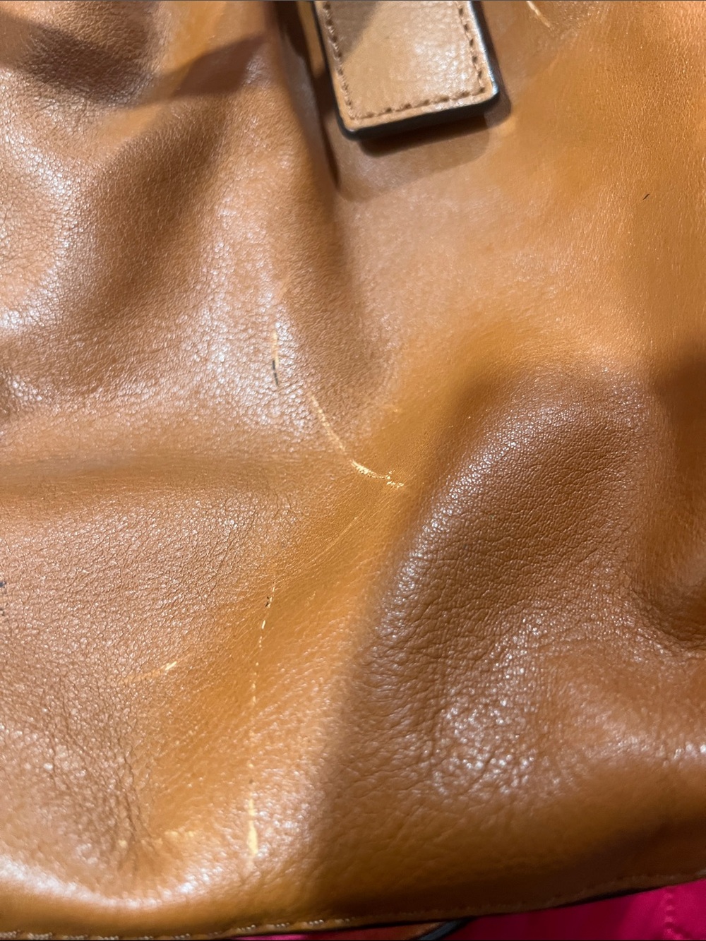 Michael Kors Women's Classic Tan Leather Tote Bag with Adjustable Strap - Picture 12 of 14